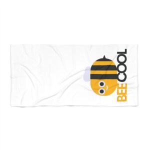 Bee Cool Beach Towel, Fun Summer Towel, Cute Beach Accessories, Bee-themed Pool Towel, Gifts for Beach Lovers