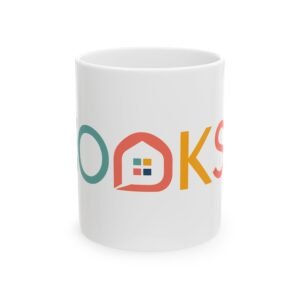 Bookshelf Ceramic Mug – Colorful Home Book Lover Coffee Cup (11oz, 15oz)