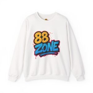 Street Art Inspired Unisex Sweatshirt, Casual Cool Crewneck, Hip Hop Style, Gift for Teens, Graffiti Design, 88 Zone Apparel