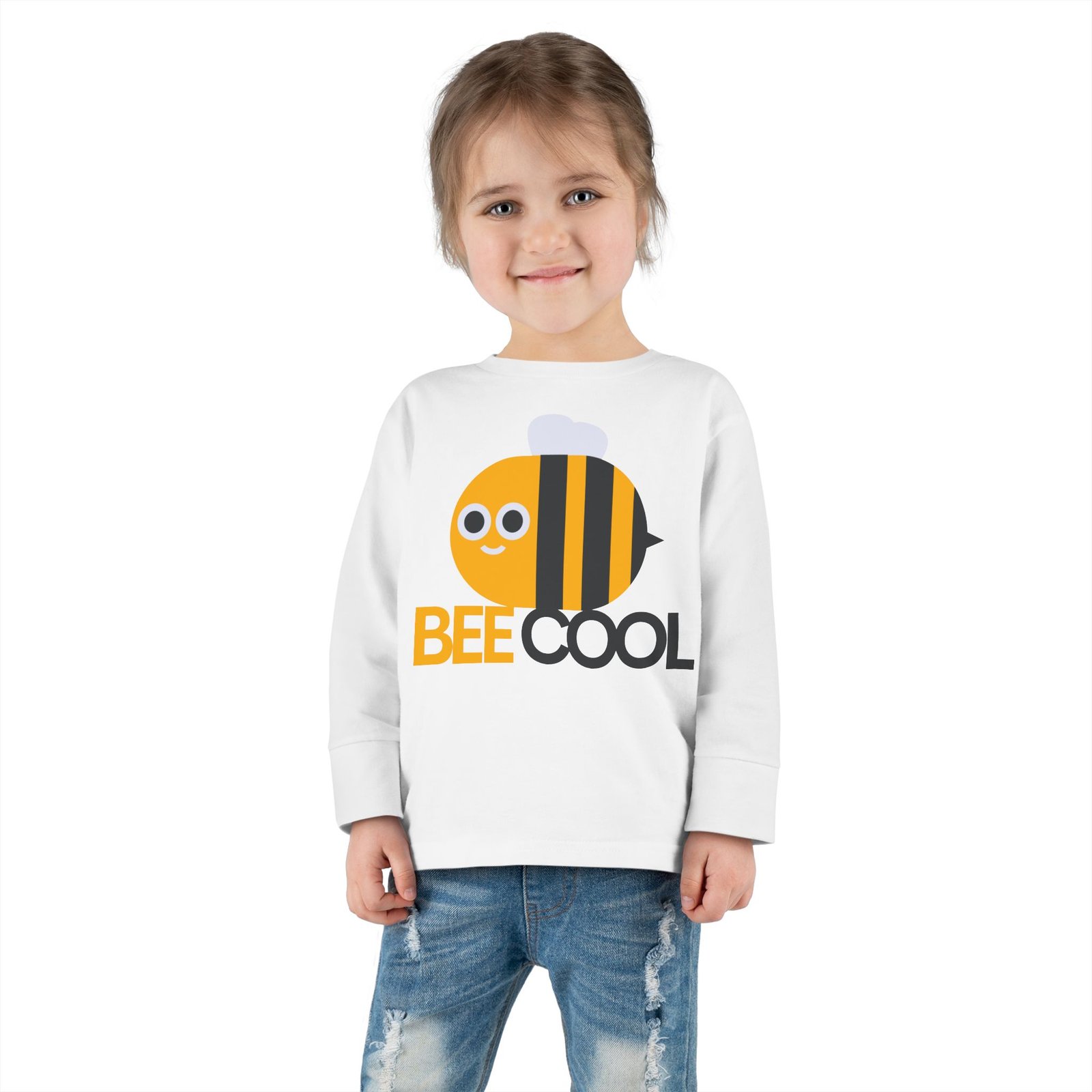 Bee Cool Toddler Long Sleeve Tee, Cute Toddler Tee, Kids Bee Shirt, Baby Shower Gift, Cool Kids Clothing - Image 4