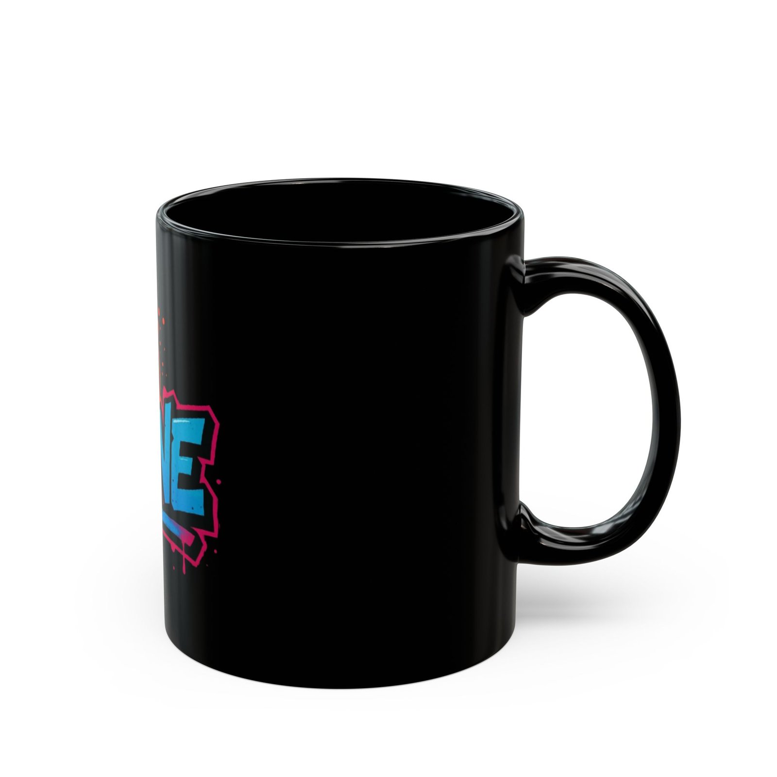 Urban Graffiti Black Mug - 88 ZONE Art Coffee Cup, Street Art Gift, Unique Mug, Creative Drinkware, Cool Home Décor - Image 2